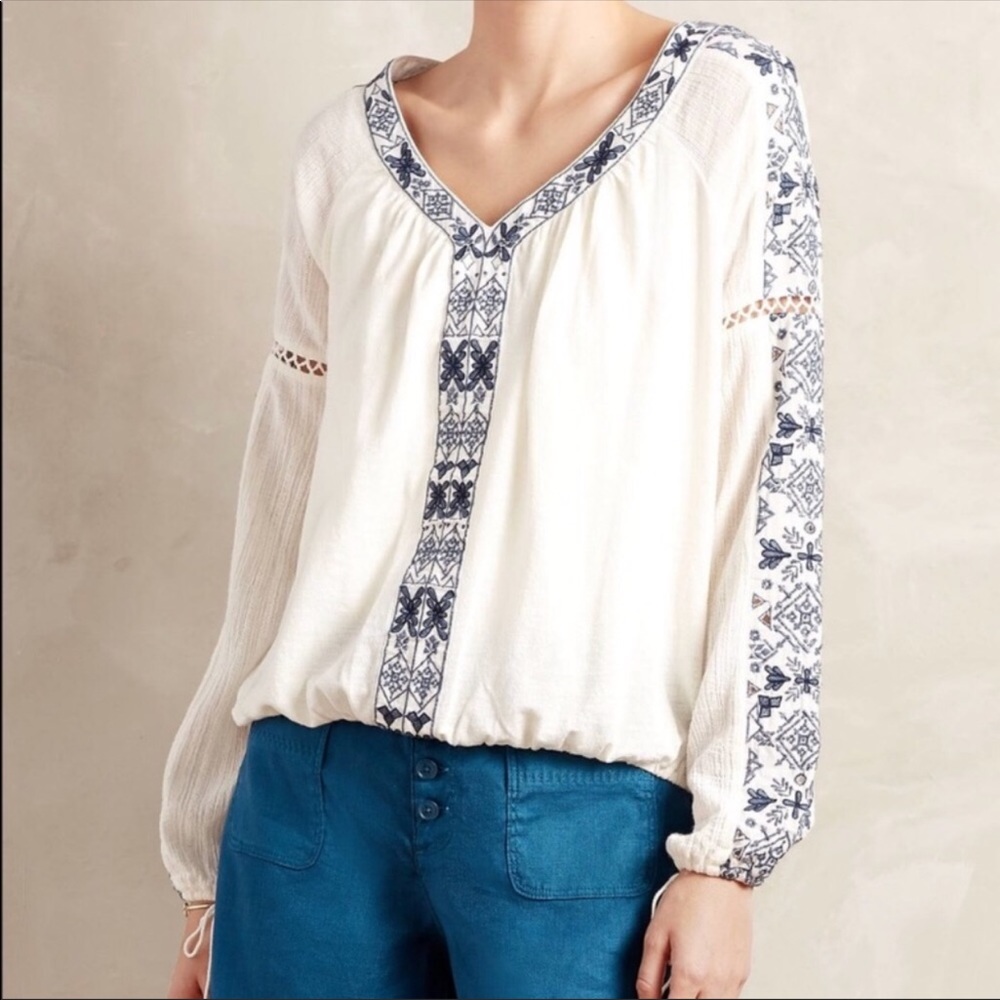 Anthropologie Akemi + Kin Merewen peasant top Sm